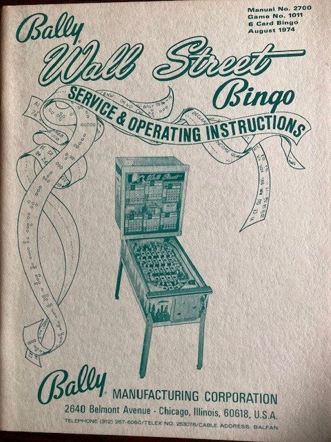 BALLY BINGO WALL STREET MANUAL, Ophalen of Verzenden, Zo goed als nieuw