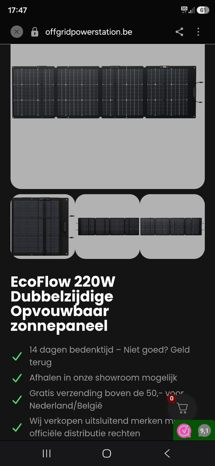 draagbare zonnepanelen, Enlèvement, Neuf