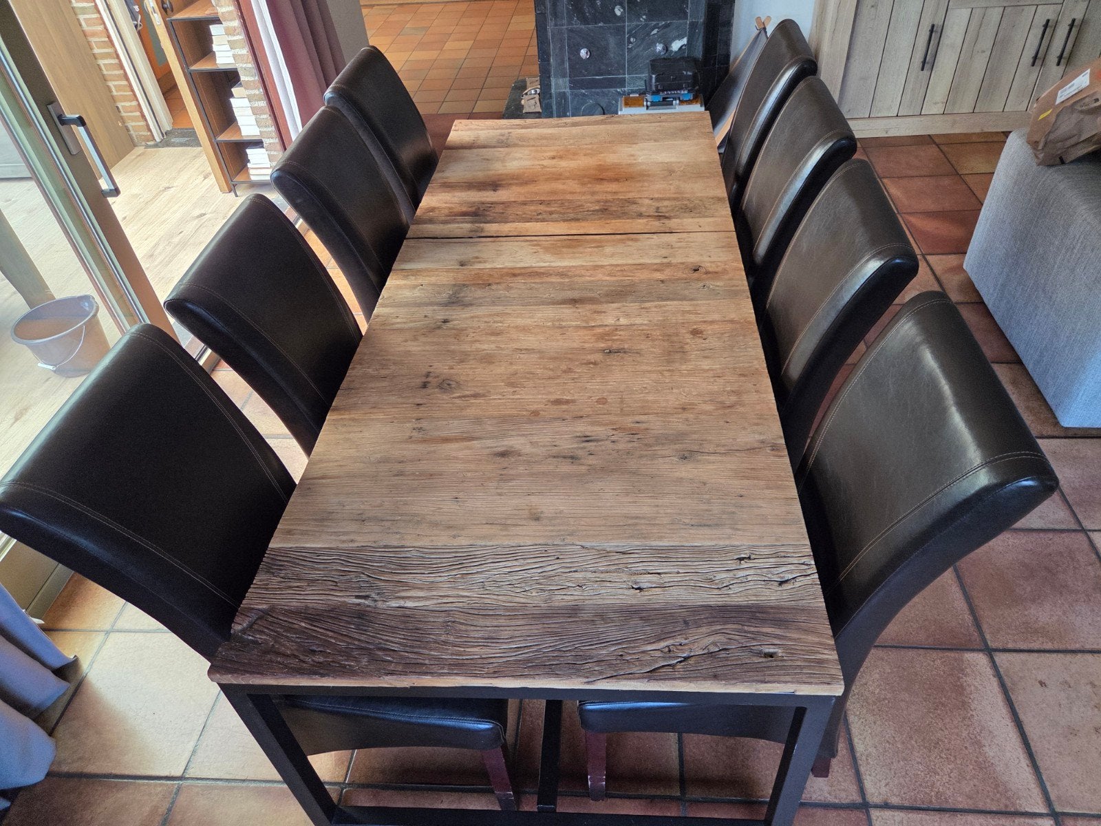 tafel + 8 stoelen, Huis en Inrichting, Ophalen, Gebruikt