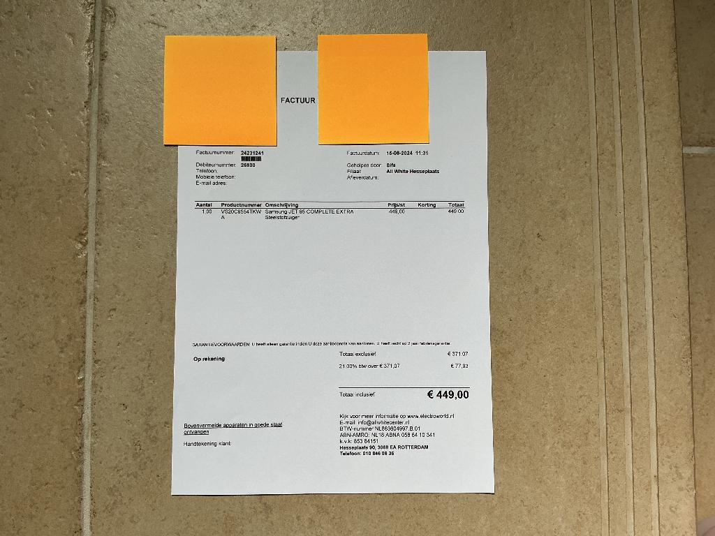 Samsung jet 95 Complete Extra Steelstofzuiger met garantie, Ophalen, Stofzuiger