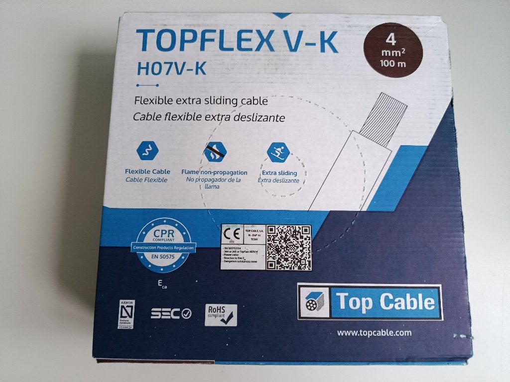 Bobine fil électrique souple HO7-VK 4mm² 100 mètres, Bricolage & Construction, Enlèvement ou Envoi, Neuf, Autres marques, Câble ou Fil électrique
