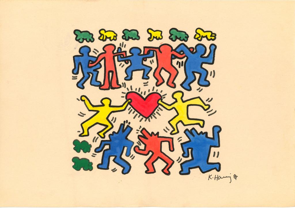 Keith Haring Artwork, Antiquités & Art, Art | Peinture | Moderne, Envoi, Signé, Impression