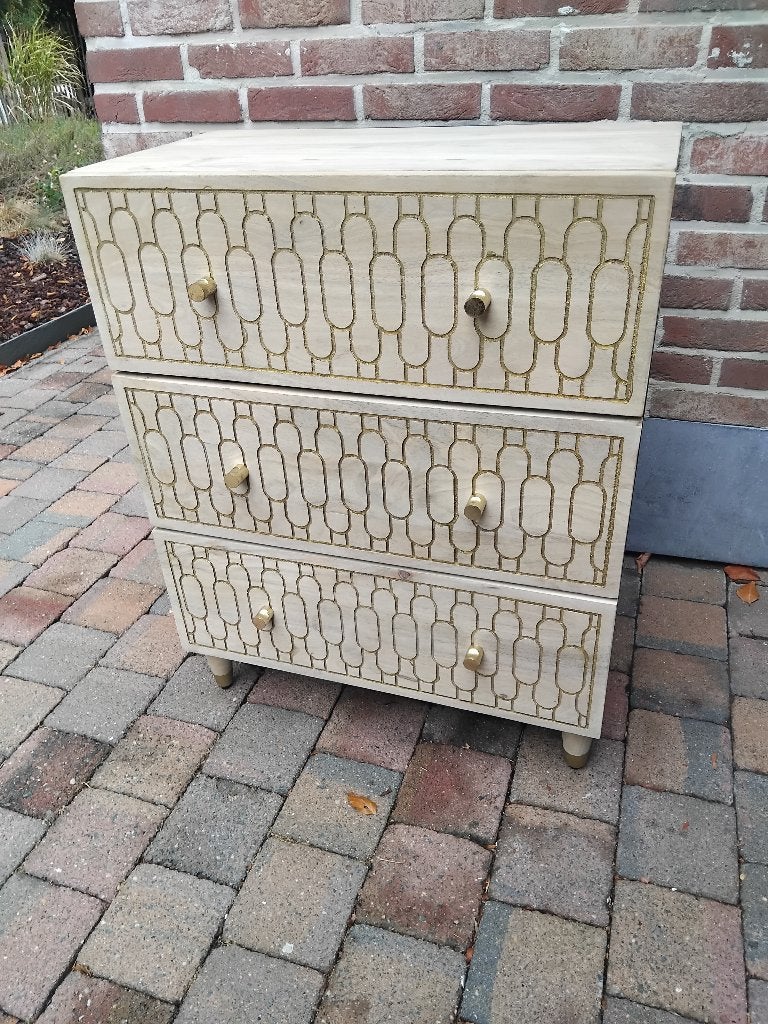 Ladekast Mango hout massief 3 lades, Ophalen, Zo goed als nieuw