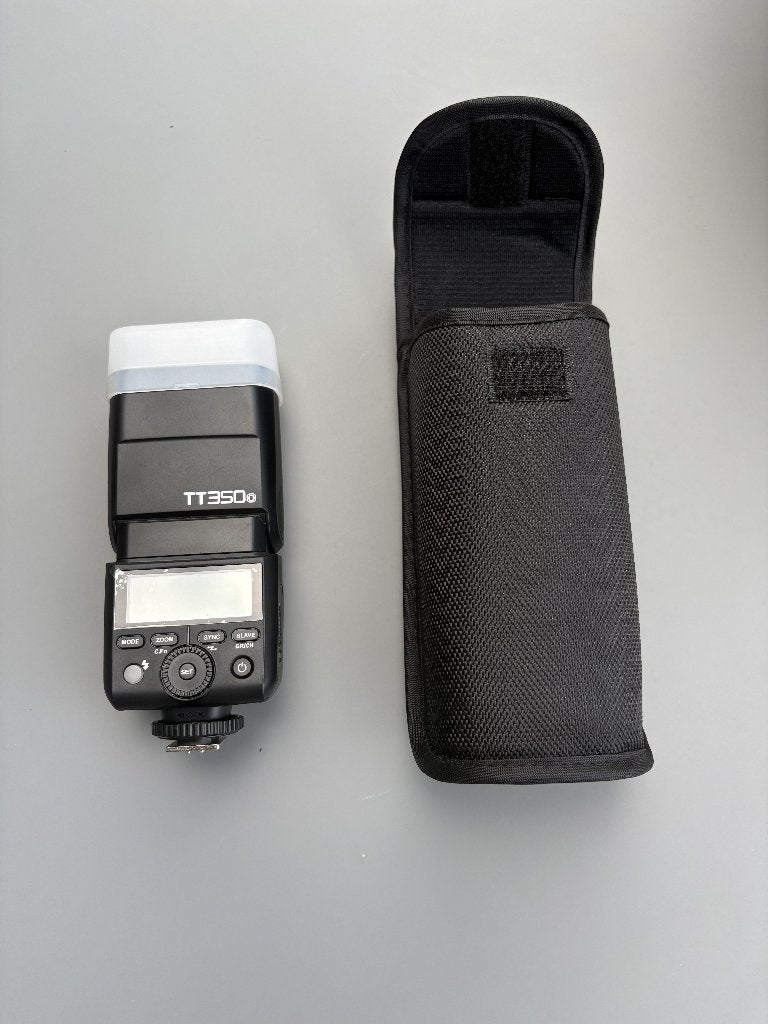 Flitser Godox TT350 (voor Olympus camera gekocht), Audio, Tv en Foto, Ophalen, Externe flitser, Godox, Nieuw