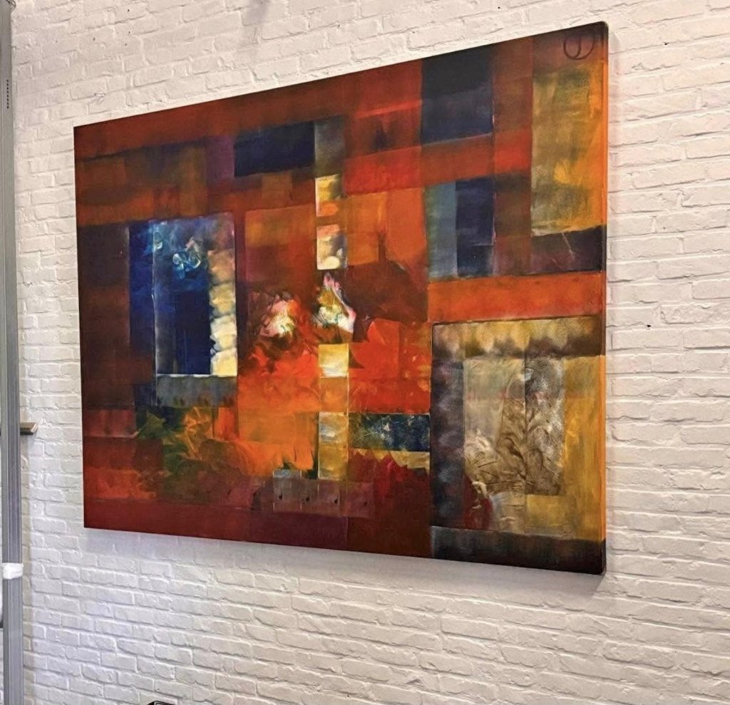 Abstract kunst schilderij, Antiek en Kunst, Ophalen