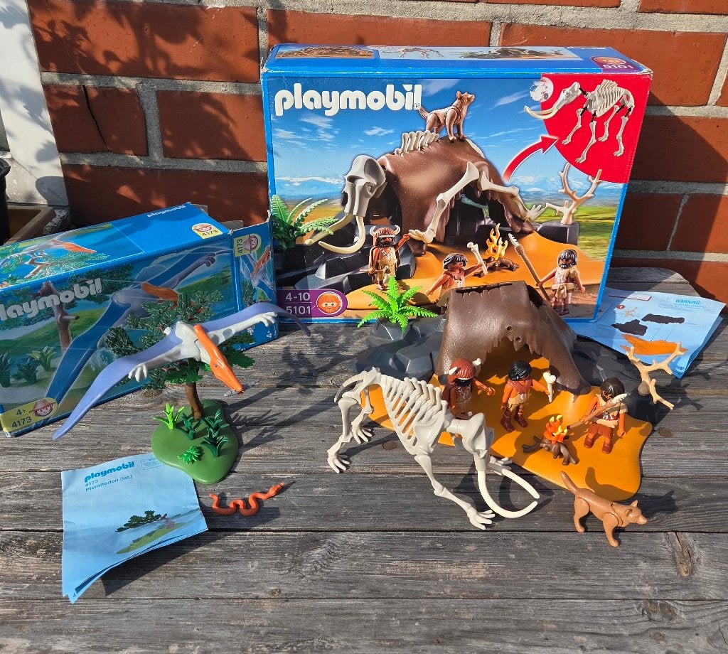 Playmobil  5101 Mammoetskelet +4173 Pteranodon, Kinderen en Baby's, Speelgoed | Playmobil, Ophalen of Verzenden, Zo goed als nieuw