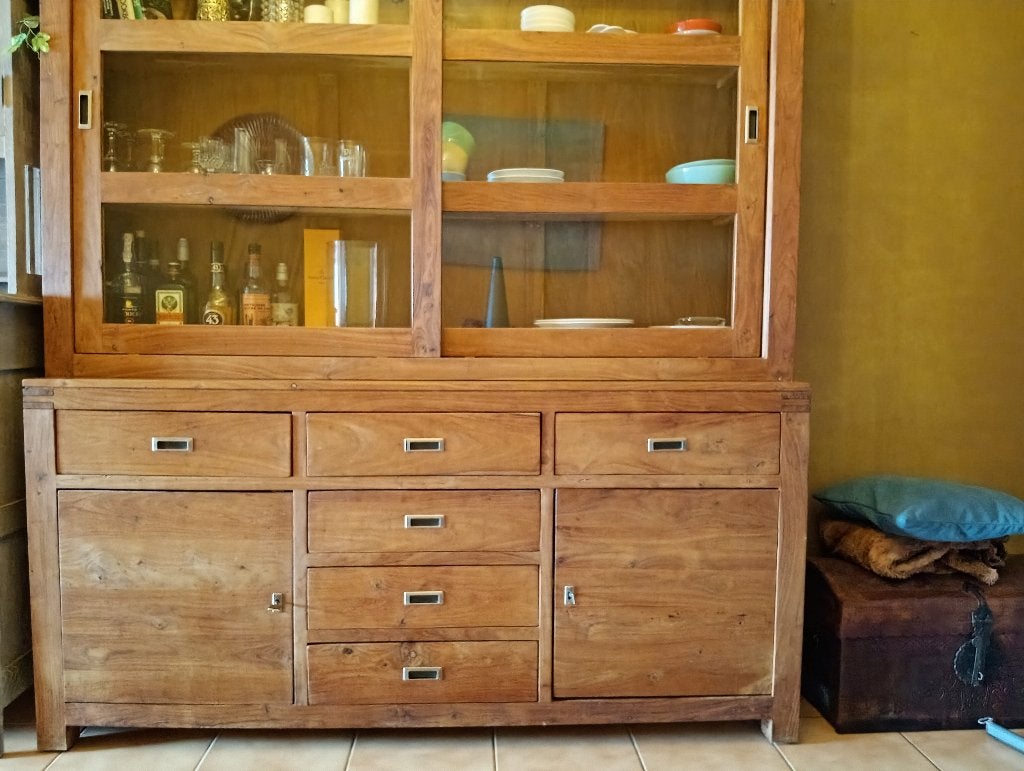 Vitrine kast, Huis en Inrichting, Ophalen, Gebruikt, 200 cm of meer, 150 tot 200 cm