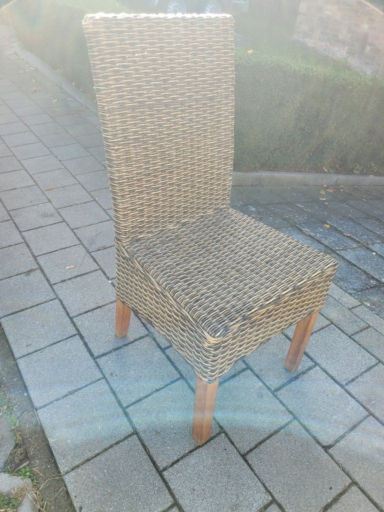 Set de 6 chaises en osier, Maison & Meubles, Osier ou Rotin, Autres couleurs, Vintage, Enlèvement