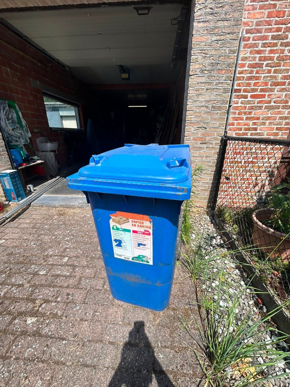Pmd vuilbak, 240liter, Enlèvement