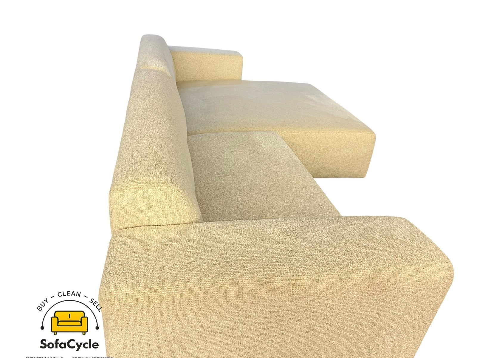 Siège d'angle beige bouclé, surface extra large — surstock, Neuf, Enlèvement ou Envoi, Beige, SofaCycle