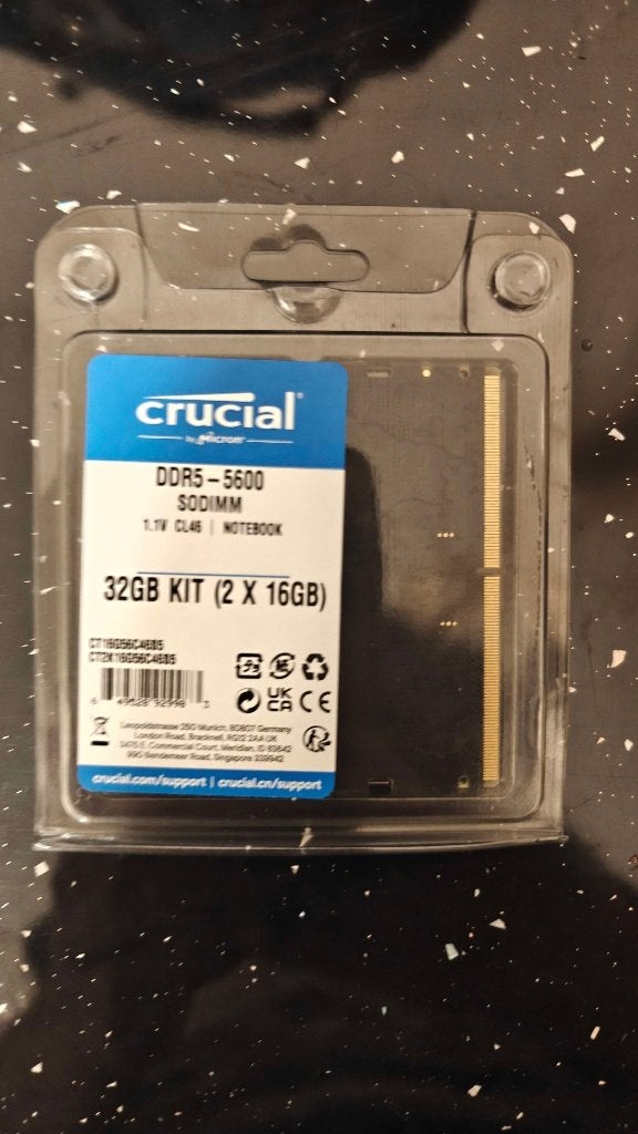 Crucial 32 GB DDR5 5600 MHz laptop RAM-kit nooit geopend, Computers en Software, 32 GB, Nieuw, Ophalen of Verzenden, DDR5