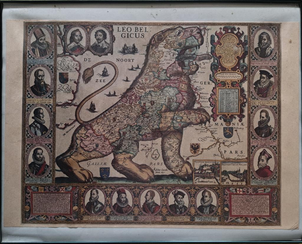 Leo Belgicus - Jan van Doetecum ( 1598 ) - Old Europe maps, Ophalen