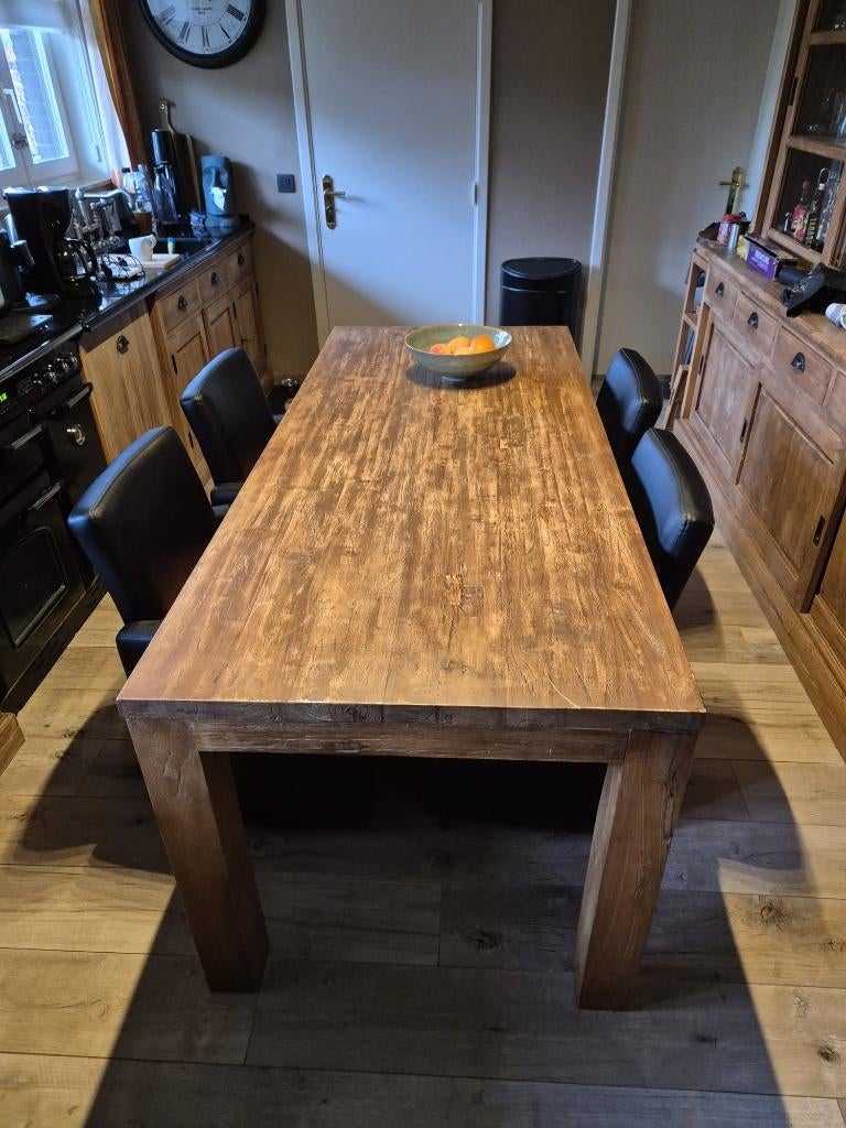Houten tafel massief (teak), Ophalen