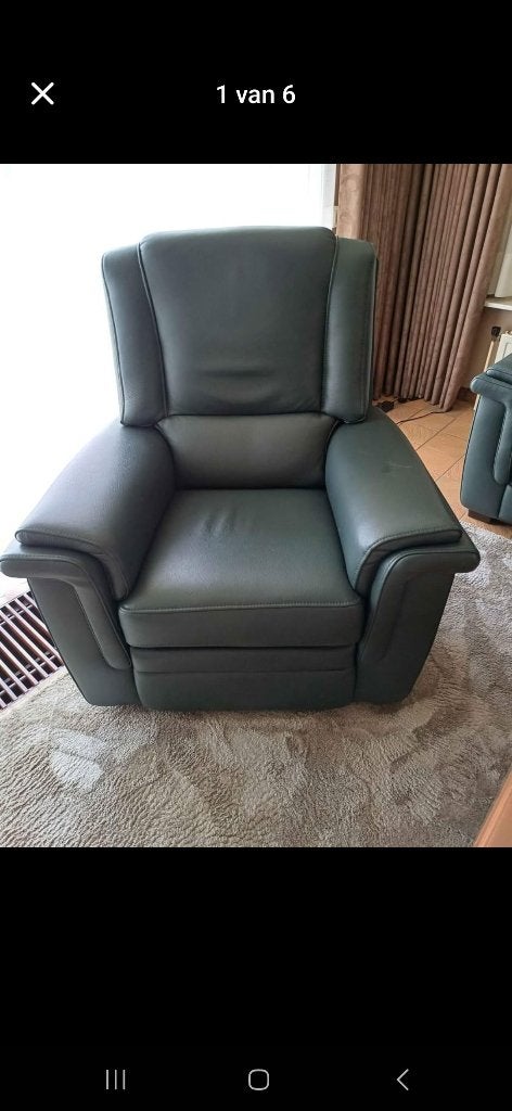 Tijdloze Lederen salonset met relaxfuncties zgan, Ophalen, Zo goed als nieuw, Hout, Klassiek met een tijdloos karakter