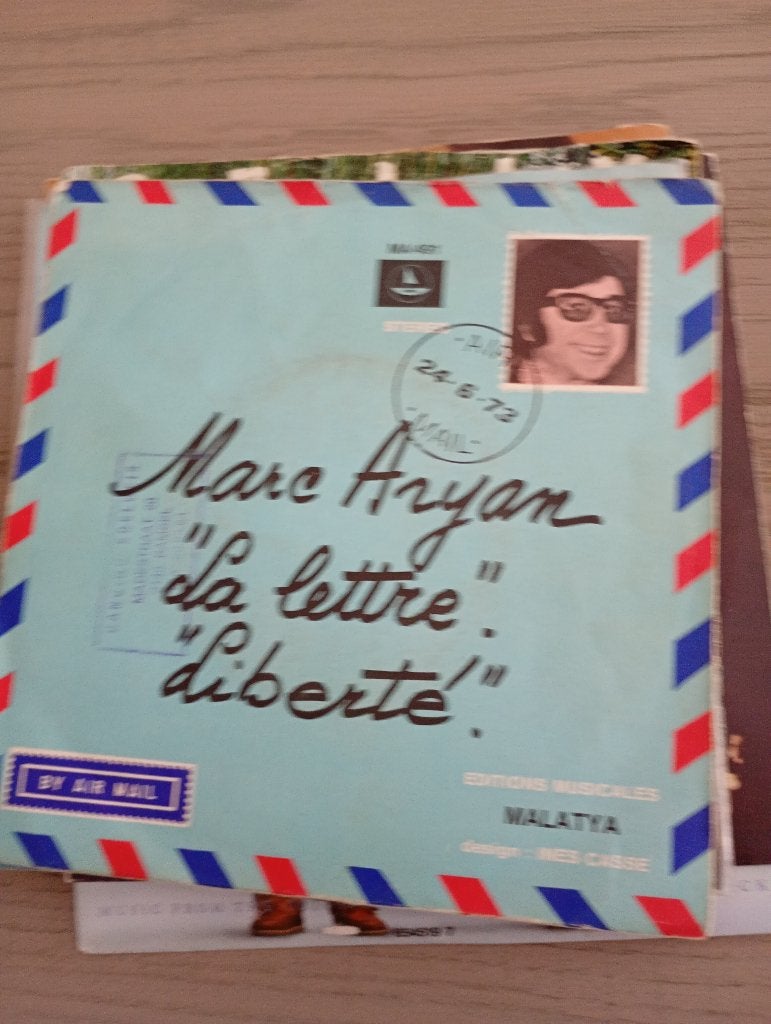 Marc Aryan - La lettre, Enlèvement ou Envoi, Pochette photo, 7 inch, Utilisé