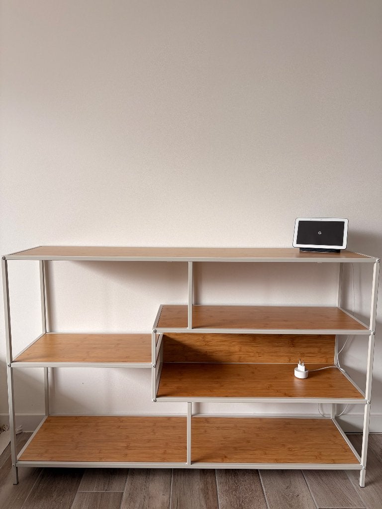 Kastje wit/hout, Ophalen, Zo goed als nieuw, Minder dan 150 cm, Minder dan 100 cm