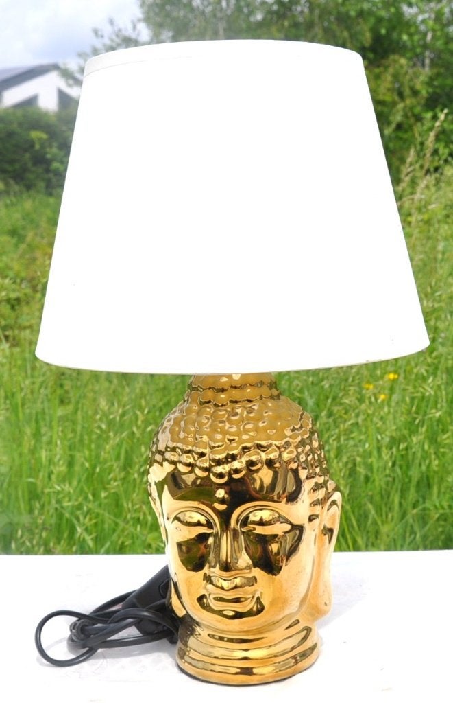 lampe de table pied faience dorée bouddha, Enlèvement ou Envoi, Comme neuf, Autres types
