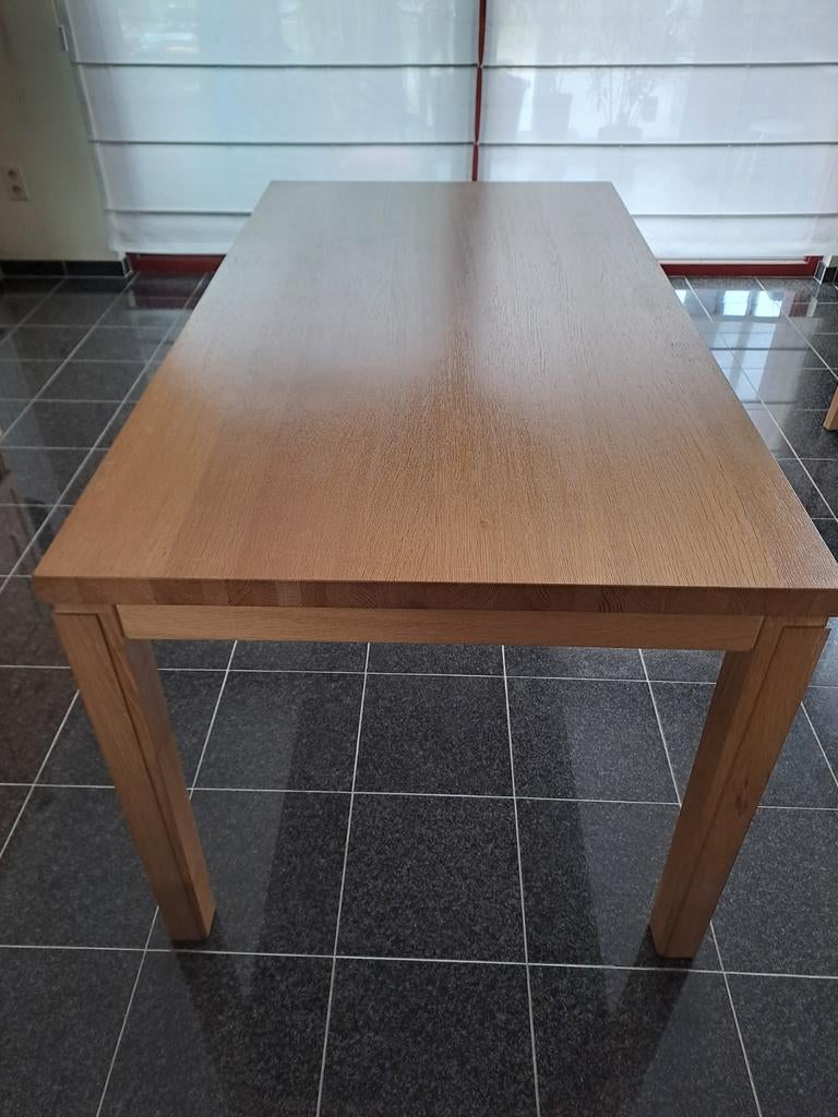 Houten tafel (beuk), Huis en Inrichting, Tafels | Eettafels, Ophalen, Gebruikt, Vijf personen of meer, Rechthoekig