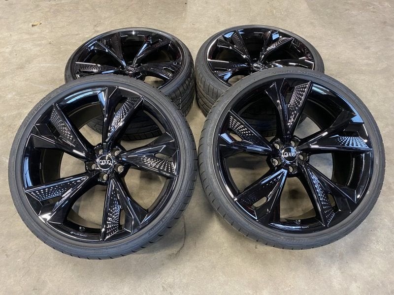 zwarte 22 inch originele velgen + zomerbanden Audi RS6 RS7, Pneus et Jantes, Véhicule de tourisme, Pneus été, -