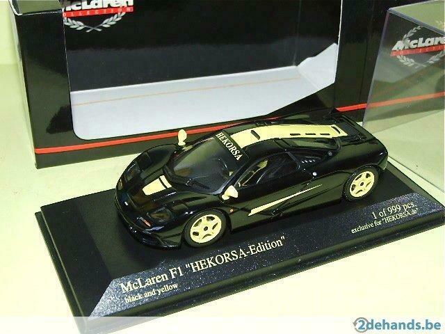1:43 Minichamps McLaren F1 GTR zwart/geel roadcar Hekorsa, Enlèvement ou Envoi, Neuf, Voiture