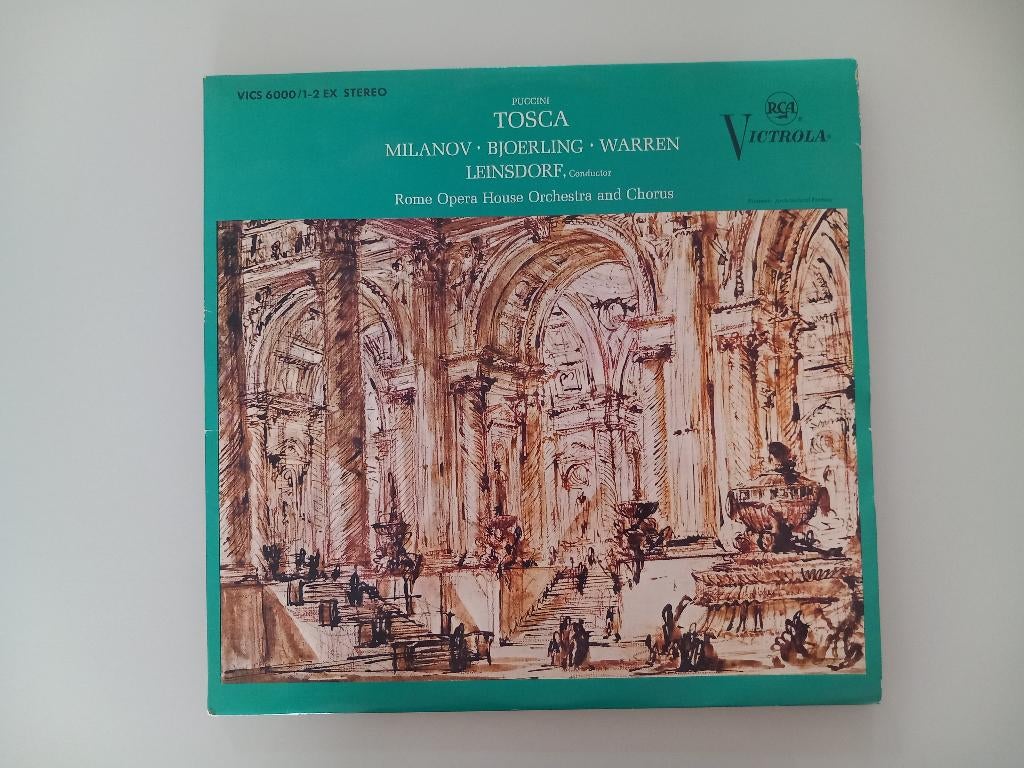 Vinyl 2LP Tosca Puccini Milanov Opera Klassiek Romantiek, Ophalen of Verzenden, Romantiek, 12 inch, Opera of Operette