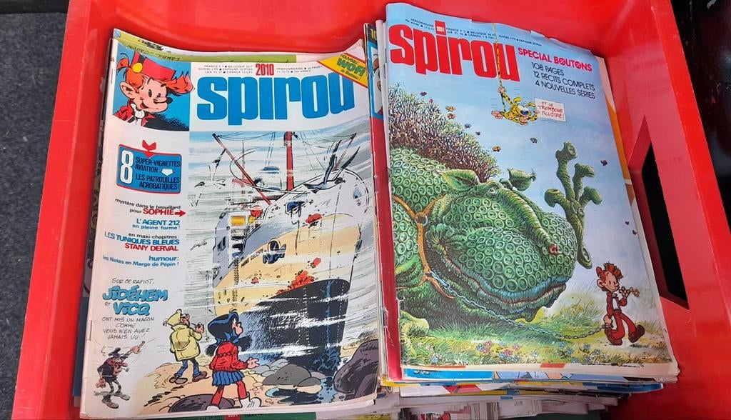 Gros lot Spirou hebdomadaire.  1974/1975. Environ 250 pièces, Livres, Enlèvement