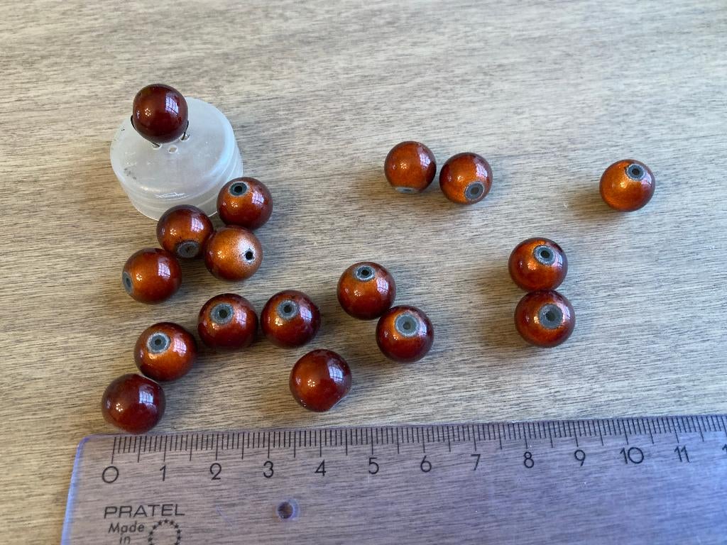 Miracle beads kastanje 12 mm - 17 stuks, Ophalen of Verzenden, Nieuw, Kraal