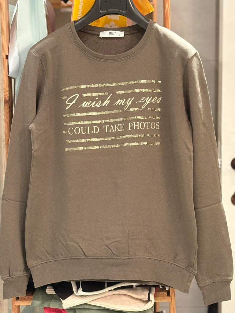 Mooie kakhi sweater van PTC (S)., Ophalen, Zo goed als nieuw, Maat 36 (S), PTC