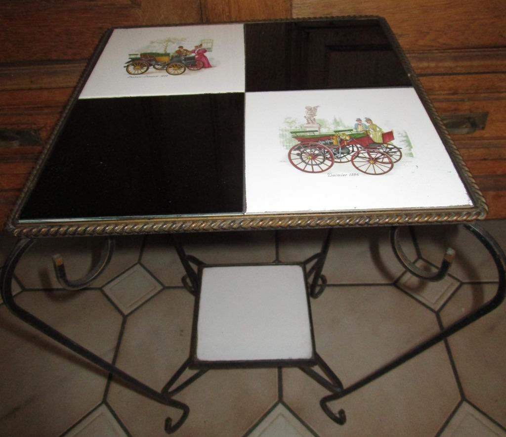 vintage bijzettafel, met tegels, jaren 60, Ophalen