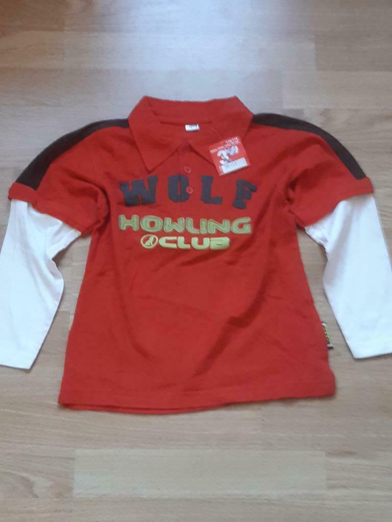 "polo"/bloes lange mouwen-110/116-rood/wit+opsch.-NIEUW!!, Ophalen, Nieuw