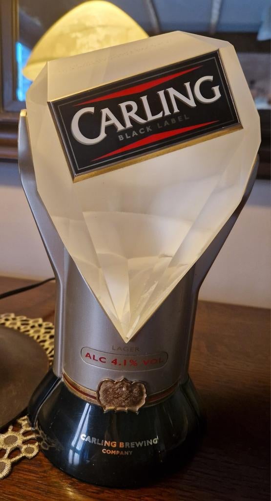 Lamp Carling Black Label - jaren '50, Verzamelen, Biermerken, Ophalen of Verzenden, Gebruikt, Overige typen, Overige merken
