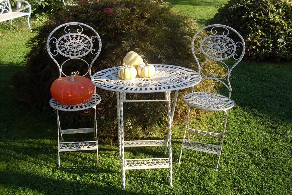 Ensemble de jardin en fer forgé (2 chaises et table pliantes, Neuf, Enlèvement, Autres matériaux, Sets de jardin