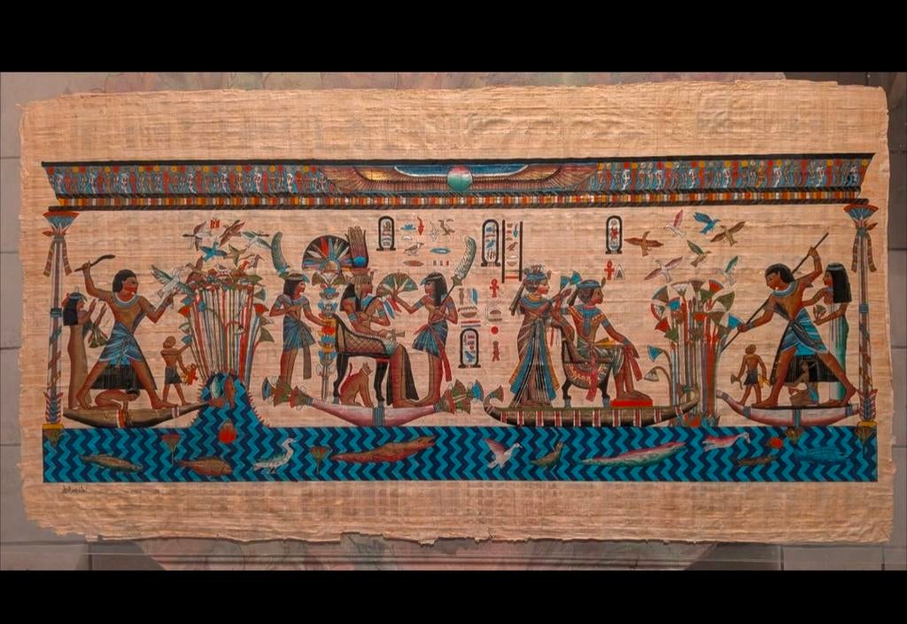 Egyptisch tafereel op papyrus, Ophalen