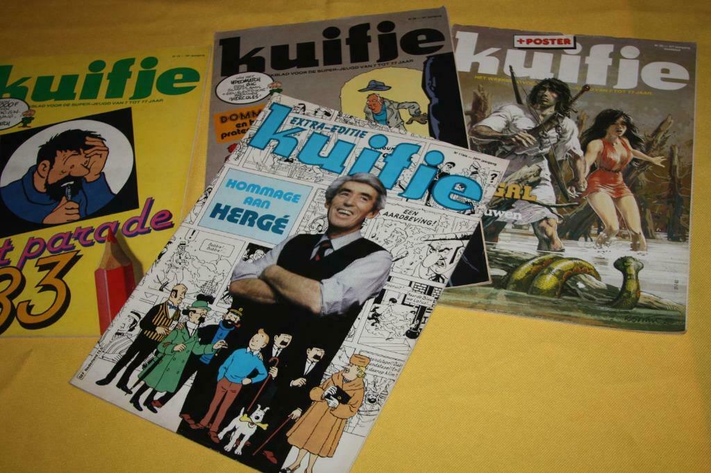 Extra-editie Hommage aan Hergé 1983, + 3 andere Magazines, Ophalen of Verzenden, Kuifje, Zo goed als nieuw, Boek of Spel