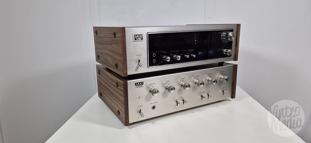 Akai AA-5200 Versterker + AT-580 Tuner | Stereo Set | Phono, Enlèvement ou Envoi, Reconditionné, Tuner ou Radio, Composants en vrac