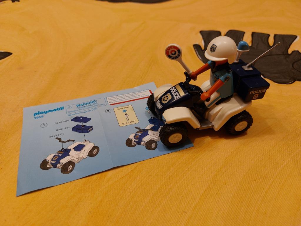 Playmobil 3655 - Quad-politieagent, Kinderen en Baby's, Speelgoed | Playmobil, Ophalen, Zo goed als nieuw, Complete set