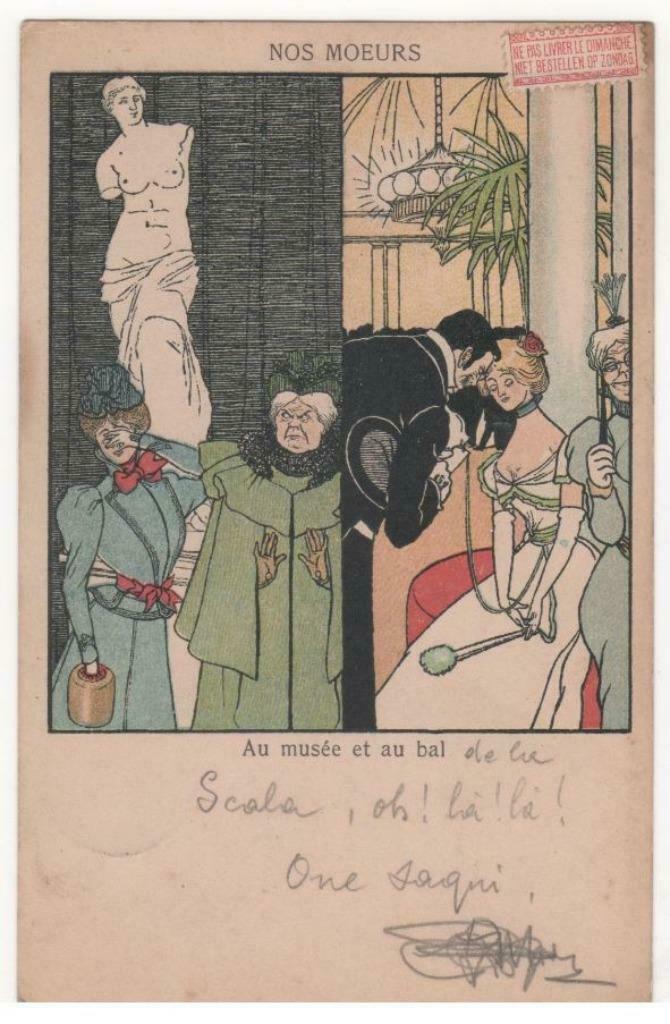 Carte postale, drôle avec un texte écrit d'environ 1900, Envoi, Autres types