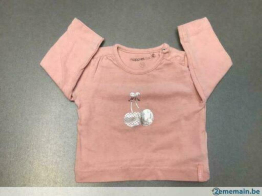Roze Noppies baby t-shirt - Maat 50, Kinderen en Baby's, Noppies baby, Meisje, Ophalen of Verzenden, Zo goed als nieuw