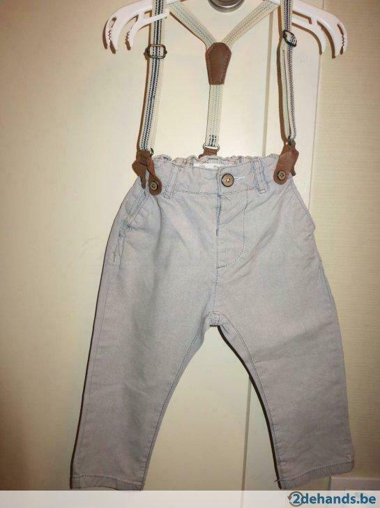 Toffe broek met bretellen., Enfants & Bébés, Vêtements de bébé | Taille 80, Pantalon, Garçon, Enlèvement ou Envoi, Comme neuf