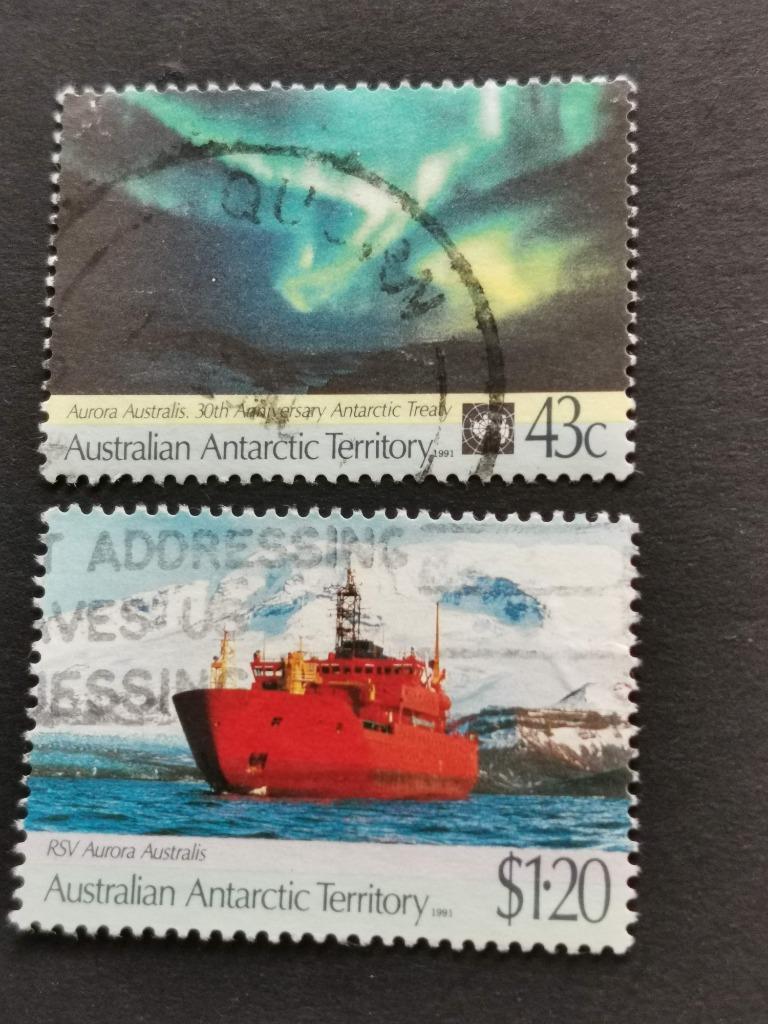 Australian Antarctic 1991 - onderzoeksschip Aurora Australis, Ophalen of Verzenden, Gestempeld