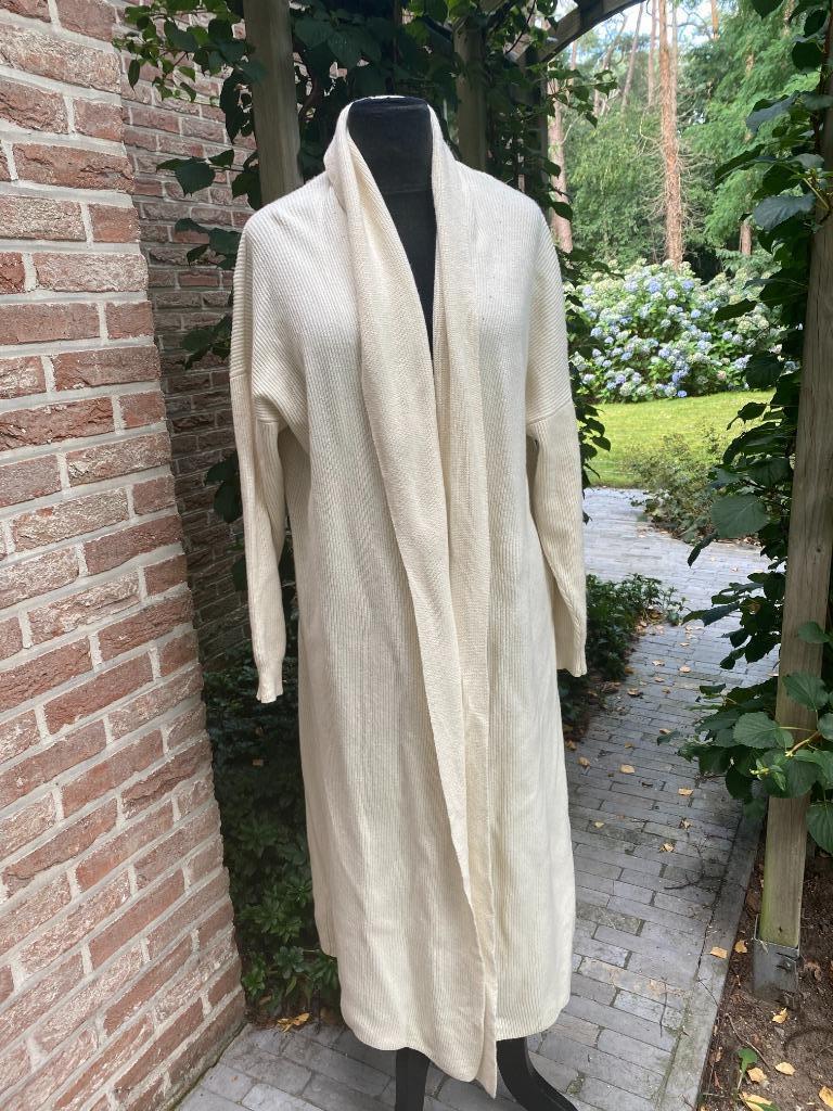 Maxi cardigan crème Base Milano - IT 44 = B40, Taille 38/40 (M), Enlèvement ou Envoi, Beige, Comme neuf