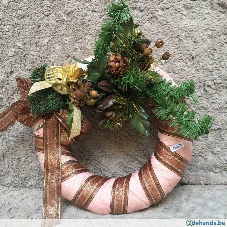 Kerstkrans kunstmateriaal 30cm, Diversen, Ophalen of Verzenden, Gebruikt