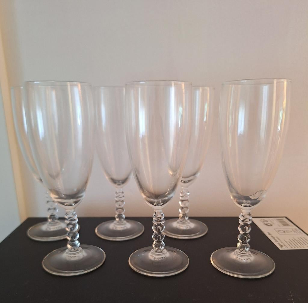 6 Champagne glazen Luminarc Millennium 2000, Verzamelen, Ophalen of Verzenden, Zo goed als nieuw