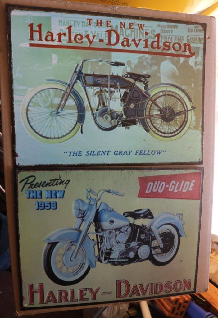 2 HARLEY DAVIDSON retro decoratieve borden, Motoren, Onderdelen | Harley-Davidson, Ophalen of Verzenden