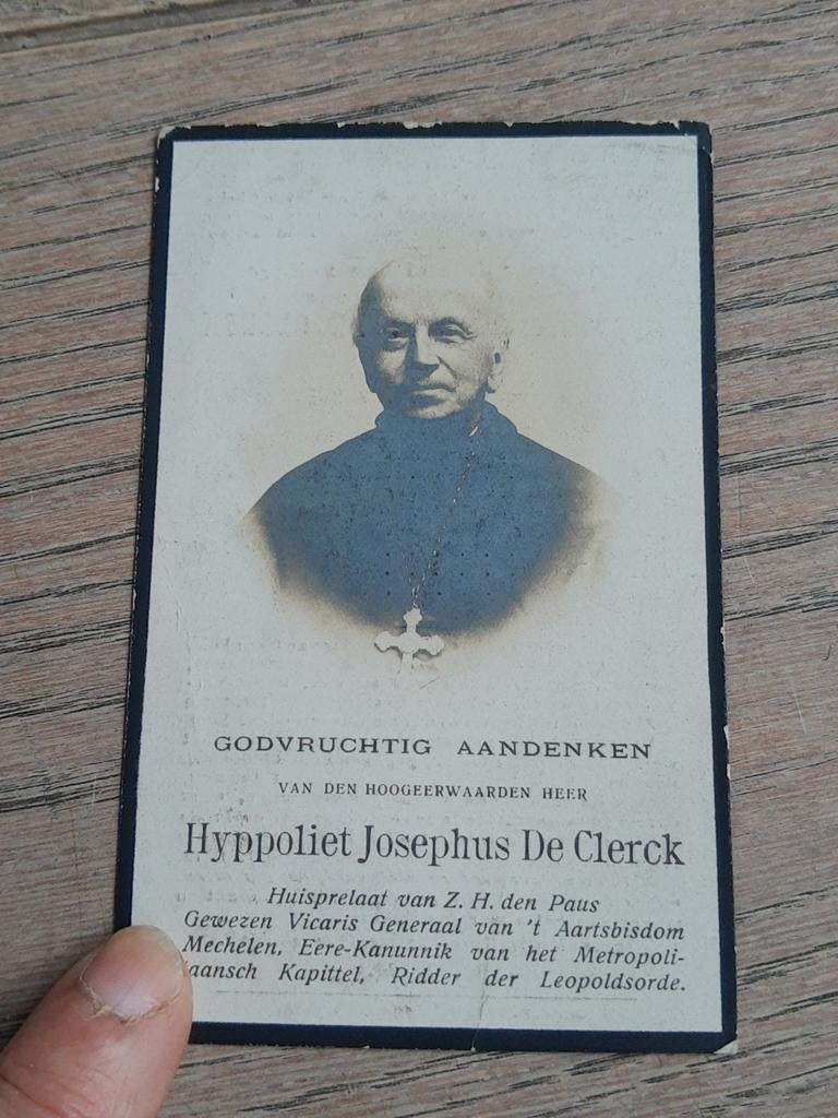 Oud bp Deken - Brasschaat 1838 - Mechelen 1920,, De Clerck H, Ophalen of Verzenden