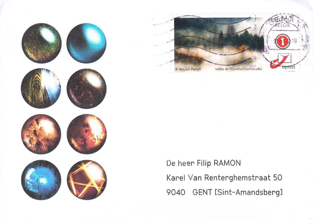 2019 - BELGIË - Cover - Hemelse Belgische natuur + GENT, Affranchi, Avec enveloppe, Timbre-poste, Envoi