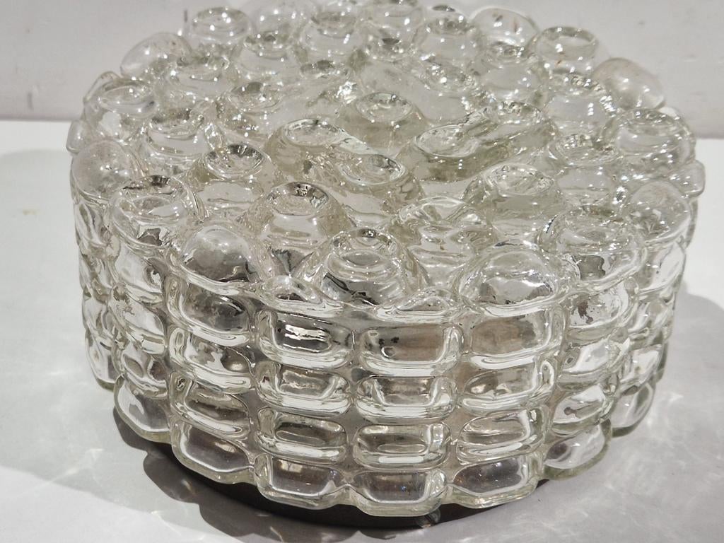 Vintage Space Age ronde glazen lamp design by Alois, Enlèvement ou Envoi, Comme neuf, Verre, Space age