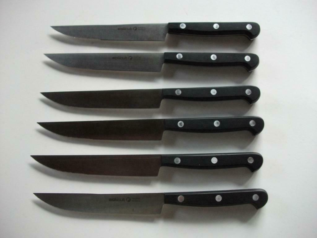 6 messen Solicut rostfrei -Steakmessen - steak mes, Ophalen of Verzenden, Zo goed als nieuw, Inox of Chroom, Los bestek