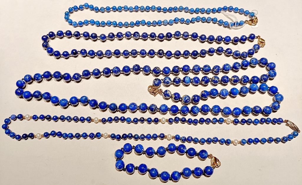 Collier perles naturelles rondes de Lapis Lazuli, 45 à 79 cm, Neuf, Pierre ou Minéral, Enlèvement ou Envoi, Avec pierre précieuse