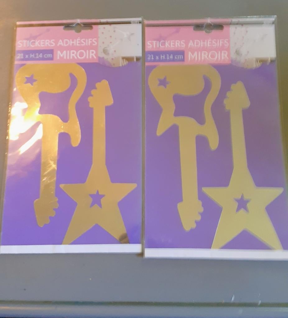 2 paquets stickers argente effet miroir guitare, Enlèvement ou Envoi, Neuf